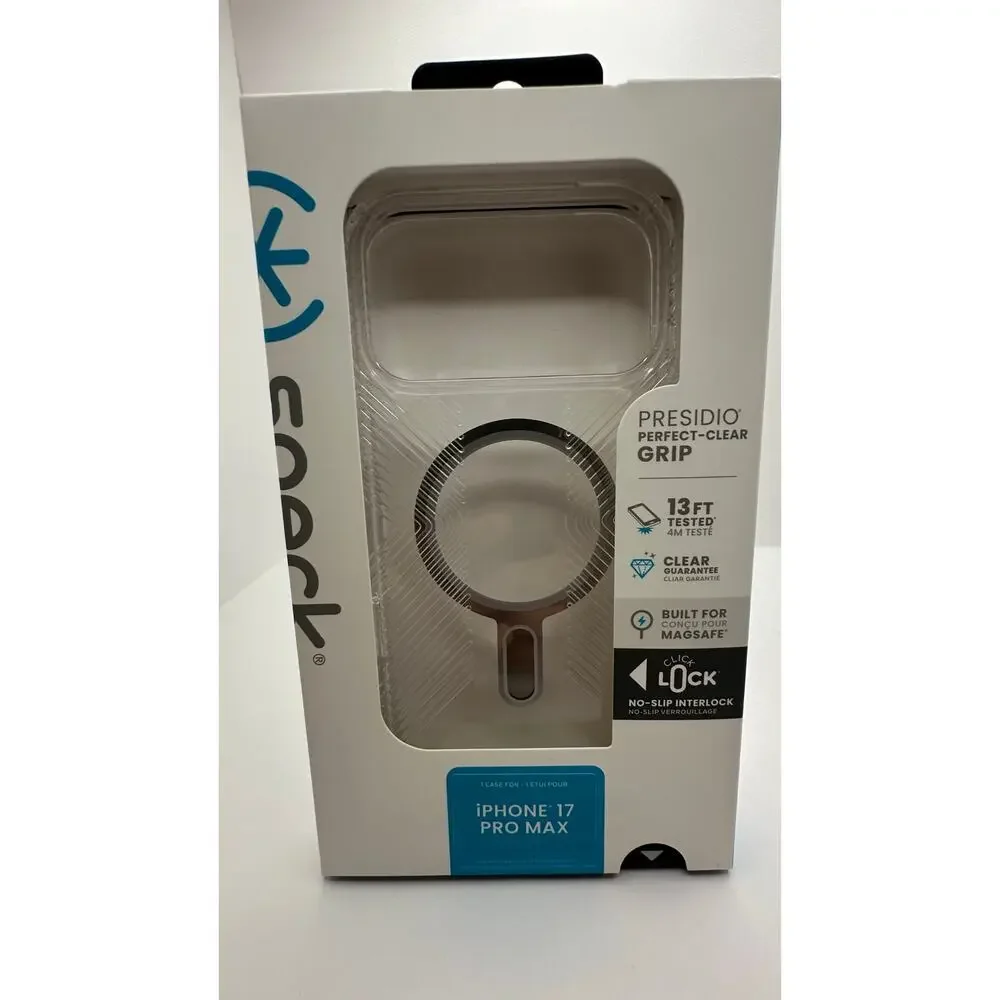 Speck Presidio Perfect-Clear Grip MagSafe Case - iPhone 17 Pro Max NWT MSRP: $55